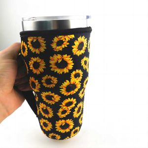 Drinkware Handle 32 Design Print 30oz Reutilizável Ice Coffee Cup Sleeve Cover Neoprene Isolated Sleeve Holder Case Bags Pouch For 32oz Tumbler Mug Water Bottle Stock