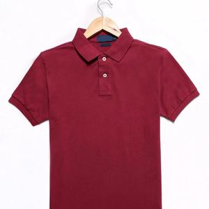 Projektet S Polos t Boutique Nowy letni bawełniana okrągła szyja haftowa kucyk T-shirt Solid Kolor Koszulka na pół rękawie para