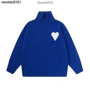 Fashion Designers High Collar Amis Sweater Man Woman Turtleneck Sweaters Luxury Brands Cardigan Knit o Neck Womens Letter Long Sleevexg