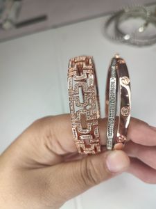 bracciale a catena in oro pozzi da tennis in argento Bracciali eleganti braccialetti Bracciali romani cavi Gioielli di moda uomo donna Regali di nozze per feste accessori all'ingrosso