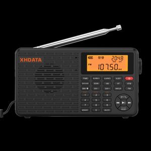 Radio XHDATA D109 FM AM SW LW 휴대용 S BLUETOOTHCompatible 디지털 수신기 지원 TF 카드 MP3 음악 플레이어 230331