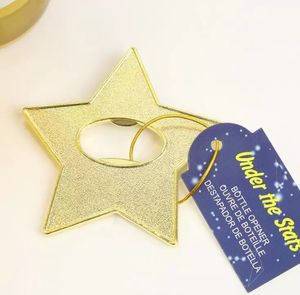 55PCS Gold Star Wine Bottle Opener Wedding Beer Openers Bridal Shower Favors Party Giveaways For Guest dh400