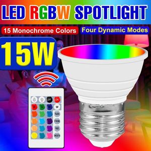 Spotlight E27 LED -glödlampa E14 Dimble Smart Lamp GU10 Färgglad med fjärrkontroll MR16 Rumdekor Neon