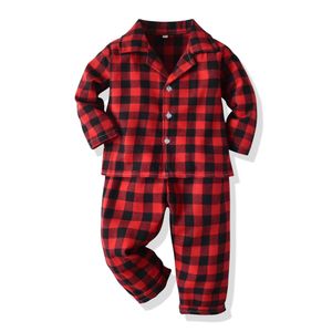 Pijama Cogarer Autumn Winter Kids 'Pijamas Conjunto Kids' Pijamas Boys 'Girls' Plaid Toppants 2pc Pijamas Kids 'Pijamas 230331