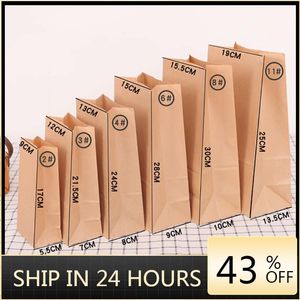 Gift Wrap Kraft Paper Bags Brown Food Bread Dried Fruits Cookie Baking Candy Party Wrapping