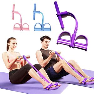 Widerstandsbänder Fitness Gum 4-Röhren-Widerstandsbänder Latex-Pedaltrainer Situp-Zugseil-Expander Elastische Yoga-Ausrüstung Pilates-Training 230331