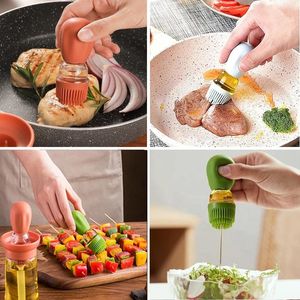 Sublimation Tools 180ml Kitchen Silicone Oil Bottle Bakings Barbecue Grill Oils Brush Dispenser Pastry Steak Oil Brushes Kitchens Baking BBQ Tool