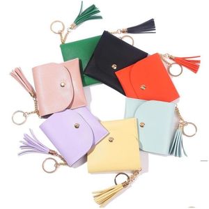 Partei-Bevorzugungs-Quasten-Schlüsselring-Taschen-Geldbeutel-Kreditkarten-Halter-Süßigkeit-Farben-Mode-Armband-festes einfaches Armband-Mappen-europäisches Amerika Dr. Dhjh2