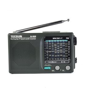 Radio TECSUN R909C Black Alarm clock Digital Portable Display FMMWSW Multi Band with High sensitivity LCD Audio Campus 230331