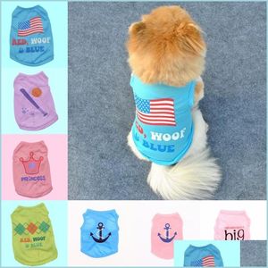 Dog Apparel Tshirt Pet Summer Vests Clothes Breathable Cool Polyester Chihuahua Corgi Outfits For Small Medium Boy And Girl Drop Del Dhnzd