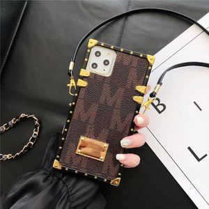 حالات هاتف أزياء لـ iPhone 15 14 Pro Max 15Pro 14Pro 14Plus 13 12 11 XR PU Leather Shell Samsung Galaxy S24 S23 S22 S21 Plus Note 20 Ultra with Lanyard