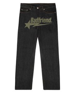 Jeans maschile y2k hip hop badfriend lettera stampa pantaloni neri larghi 2023 harajuku punk rock rock wideot piede streetwear yk1c