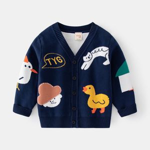 カーディガン2 8tキッドベイイズガール冬の服幼児のかわいい幼児セーターニットトップアニットプリントニットウェアコート衣装230331