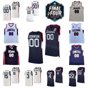 Finał czwarty 2023 College 4 Ben Gordon Jerseys Basketball Uconn Huskies 3 Jeremy Lamb 22 Rudy Gay 32 Richard Hamilton 15 Kemba Walker 34 Ray Allen Men Kids Women NCAA