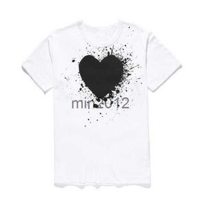 Mens Plain T koszule Projektant Czerwone serce Commes Casual Women Badge Garcons High Quanlity Tshirts