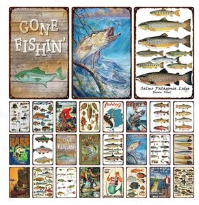 Retro Fishing Metal Tin Sign Country Life Style Poster Vintage Chic Wall Bar Club Man Cave Art Home Decor Plate 30X20cm W03