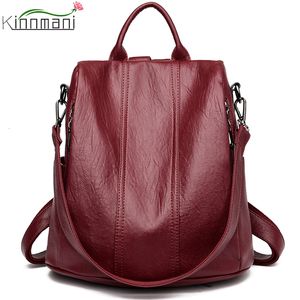 Der wasserdichte Anti -Diebstahl -Leder -Rucksack -Rucksack von School Bag Multifunktional mit großer Kapazitäts -Rucksäcke Mochilas 230331 Multifunktionaler Kapazität