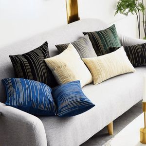 Kissen Samt bestickter Bezug Luxus grün blau grau 45 x 45 30 x 50 für Sofa Wohnzimmer dekorative Hülle