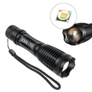 Taktisk LED -ficklampa -laddningsbar zoomjakt på ficklampa Torch Bästa ficklampor utomhusjakt Spot Light Lamp med batteriladdare
