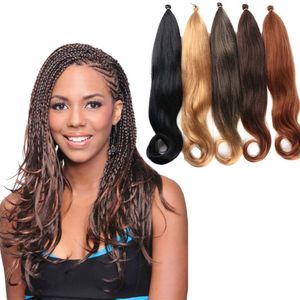 24 polegadas 70g Yaki Pony Wavy Pré -esticado Cabelo sintético Silk Ends Ends Crochet Braids Extensões de cabelo