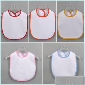 Other Home Textile Sublimation Blank Baby Bib Diy Heat Transfer Toddler Burp Cloths Polyester White Feeder Bibs Drop Delivery Garden Dh8Bq
