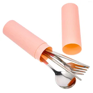 Dinnerware Sets Portable Cutlery Set Kitchen Utensil Camping Silverware Tableware Flatware Abs Travel Fork Student