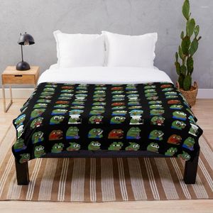 Filtar Pepe Peepo Variety Set 12 Pepes Edition Throw Filt Super Soft Print Printing Family Car and Soffa Bed kastar Summer Office Quilts