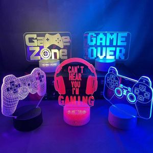 Luzes noturnas 3d Night Lamp Lamp Gaming Sala de mesa Configuração decoração Tabela Game Console Sensor Light Kids Kids Birthday Gift Birthday Xmas P2303331