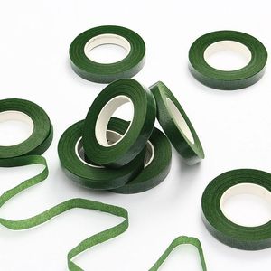 Decorative Flowers & Wreaths Yard 12MM Floral Stem Tape Corsages Artificial DIY Paper Flower Stamen Wrap Florist Green Tapes Nylon SuppliesD