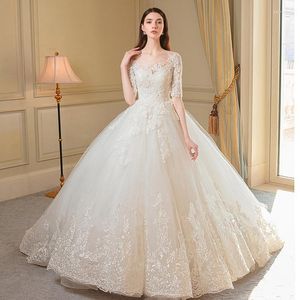 Abito da sposa da donna, abito da ballo con spalle scoperte, sottoveste da matrimonio con lacci bianco avorio taglie forti