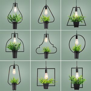 Hängslampor konstgjorda växter enkelhuvudljus kök restauranger bar dekorativ hembelysning fixtur kreativ matsal