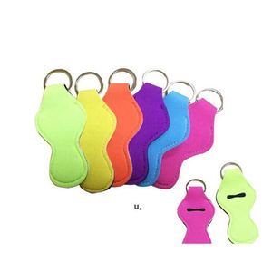 PARTY FAVILL SÄLJA MONOGRAMMED SOLID FÄRG NEOPRENE KEYCHAIN ​​HOLDERS CHAPSTICK HOLDER LIPSTICK RRE12888 DROP LEVANEL HOME GARDEN F DHIHB