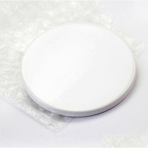 Mats Pads 9Cm Sublimation Blank Ceramic Coaster White Coasters Heat Transfer Printing Custom Cup Mat Pad Thermal Sea Drop Delivery Dhj5R