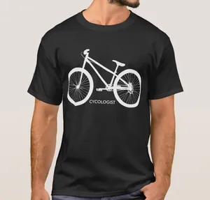 Men's T Shirts Cool Fashion Cycologist White Bicycle Silhouette Mens T-Shirt. Summer Cotton Short Sleeve O-Neck Unisex Shirt S-3XL