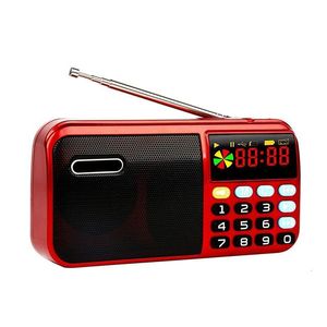 Radio FM Ser Portable Mini Handheld Digital USB TF Mp3 Music Player S90 med LED -ficklampa laddningsbar handfri mottagare 230331