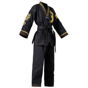 Diğer Spor Malzemeleri Taekwondo Master Dobok Ultralight Wt Fighter Polyester Suit Siyah Dövüş Sanatları GI ile Zarif Nakış 230331