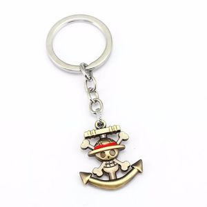 Keychains HSIC Jewelry 10st/Lot One Piece Keychain Anime Luffy Whitebeard Key Ring Holder Chaveiro1 Men Partihandel 12012
