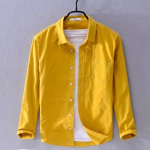Camisas casuais masculinas Design Suehaiwe Marca longa Moda de moda masculina Amarelo Trendência casual Camiseta Camissa Chemise 2303331