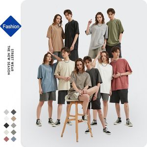 Sommerwäsche Baumwolle T-Shirt Erwachsene Herren Damen Mode Lässig Lose T-Shirts T-Shirts Street Designer Oversize Shorts Ärmel Custom DIY Druck Logo Bekleidung S M L XL XXL