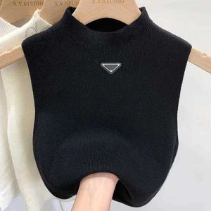 Damen-Tanks, Camis, beliebte Designer-Weste, Pullover, Damenpullover, Frühling, Herbst, lockerer Pullover mit Buchstaben, Rundhalsausschnitt, Strickwesten, ärmelloses Oberteil, Weste plus SEMS