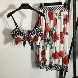 Blumenmuster Frauen Kleid Sling Weste Kleidung Sets Mode Dame Sexy Tank Top Röcke Zweiteilige Anzüge