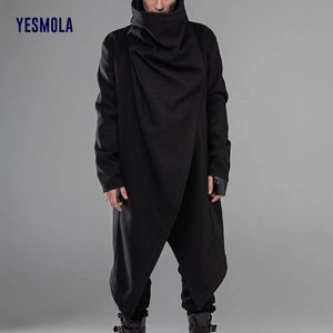 Men's Trench Coats YESMOLA Coat Irregular Cloak Streetwear Turtleneck Fashion Cape Outerwear Punk Style Jackets Man S5xl 230331