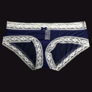 Kadın Panties 3 Parçalı Blue Beyaz Dantel Yay Rahat Seksi İç Çamaşırı Kadın Moda iç çamaşırı kadın iç çamaşırı hediyesi BR006 230331