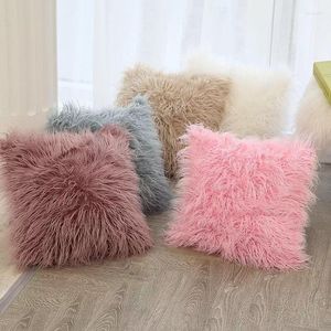 Pillow Ins Nordic Plush Cover 45x45cm Fluffy Solid Fall S Winter Throw Case Car Sofa Decor