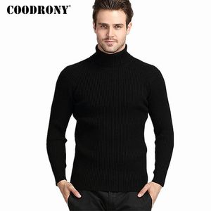 Polo da uomo COODRONY Maglione di cashmere caldo e spesso invernale Maglioni a collo alto Pullover slim fit Maglieria di lana classica Pull Homme 230331