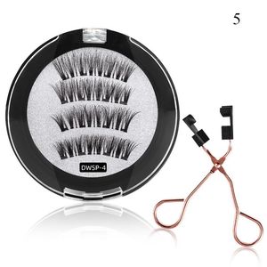 False Eyelashes 4PCS Free Glue Lashes Quantum Magnetic Fake Curler Set Reusable Eye Makeup Tool Accessories