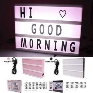 Night Lights LED Night Light Box Card USB/ Battery Powered A4 A5 A6 Letter/ Number/ Symbol DIY Cards for Birthday Party Decoration Desk Lamp P230331