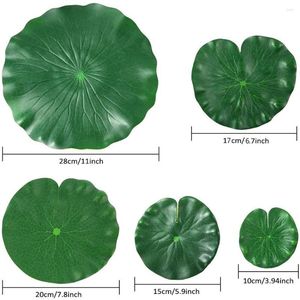 Decorative Flowers 15 Pieces 5 Kinds Artificial Floating Foam Lotus Leaves Lily Pads Fake Foliage Pond Decor For Pool Aquarium