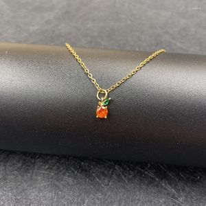 Chains Fashionable Simple And Delicious Fruit Pendant Clavicle Chain Retro Persimmon Plum Accessories Collar Necklace Jewelry Gifts