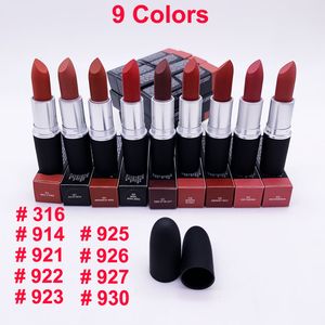 Rossetto per trucco opaco in polvere satinata con tubo in alluminio Rossetto per trucco opaco 0,1 oz Rouge a Levres dedicato al peperoncino 9 colori